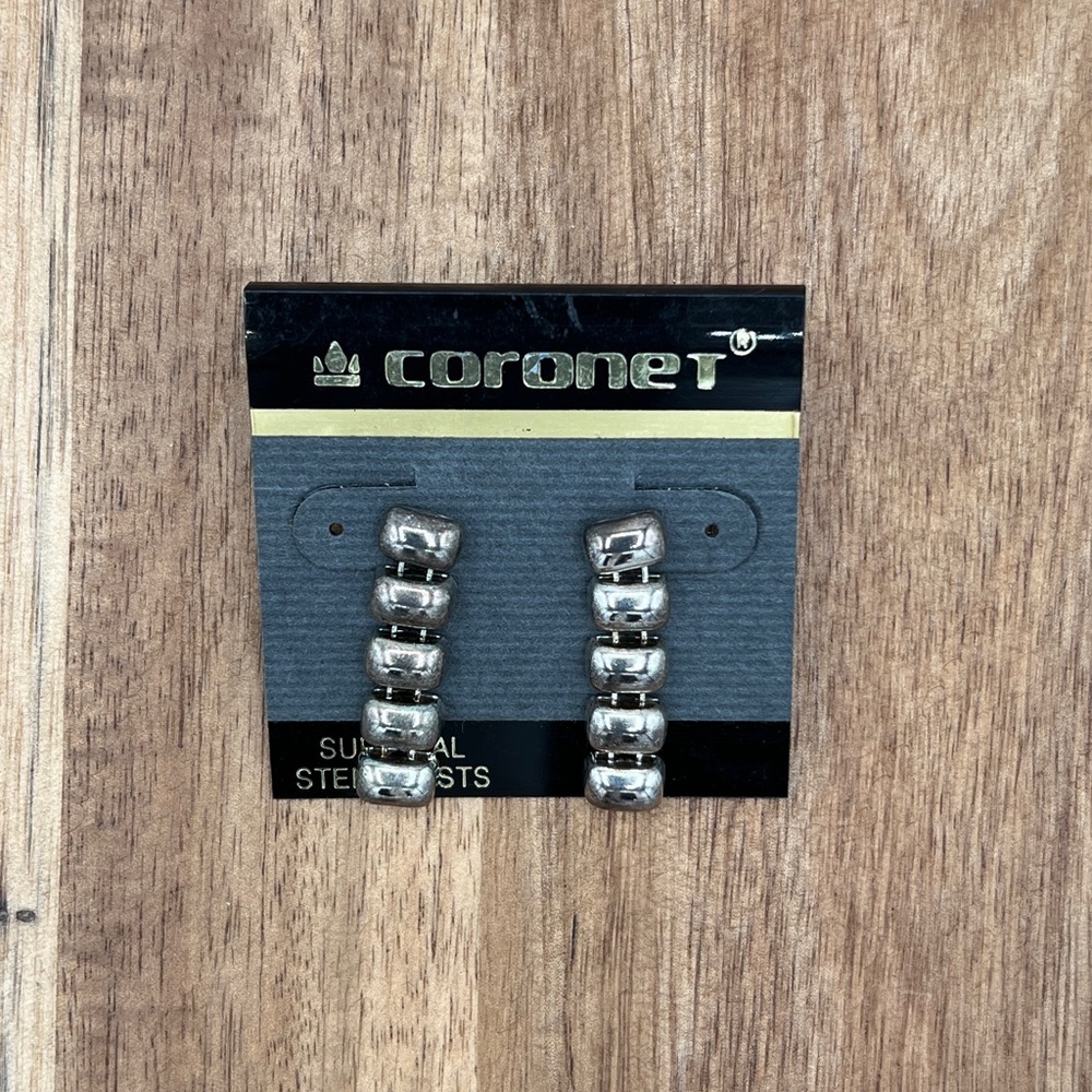 Vintage Coronet silver tone earrings